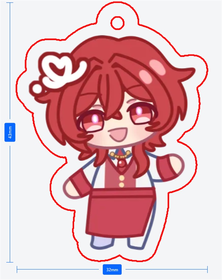 【カフェ風】赤塚優来　キーホルダー